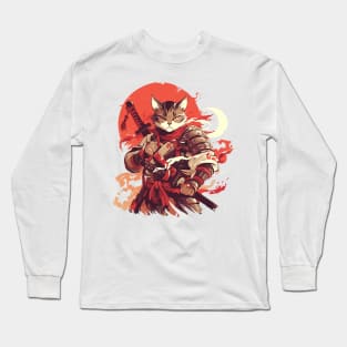 samurai cat Long Sleeve T-Shirt